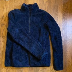 Uniqlo navy blue fuzz jacket. Women’s size small